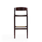 Manhattan Comfort Klismos 41"H Ivory & Dark Walnut Beech Wood Barstool