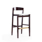 Manhattan Comfort Klismos 41"H Ivory & Dark Walnut Beech Wood Barstool