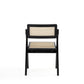 Manhattan Comfort Lambinet Black & Natural Cane Folding Dining Chairs In A Set Of 2