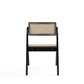 Manhattan Comfort Lambinet Black & Natural Cane Folding Dining Chairs In A Set Of 2