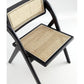 Manhattan Comfort Lambinet Black & Natural Cane Folding Dining Chairs In A Set Of 4