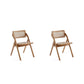 Manhattan Comfort Lambinet Nature Cane Folding Dining Chairs In A Set Of 2
