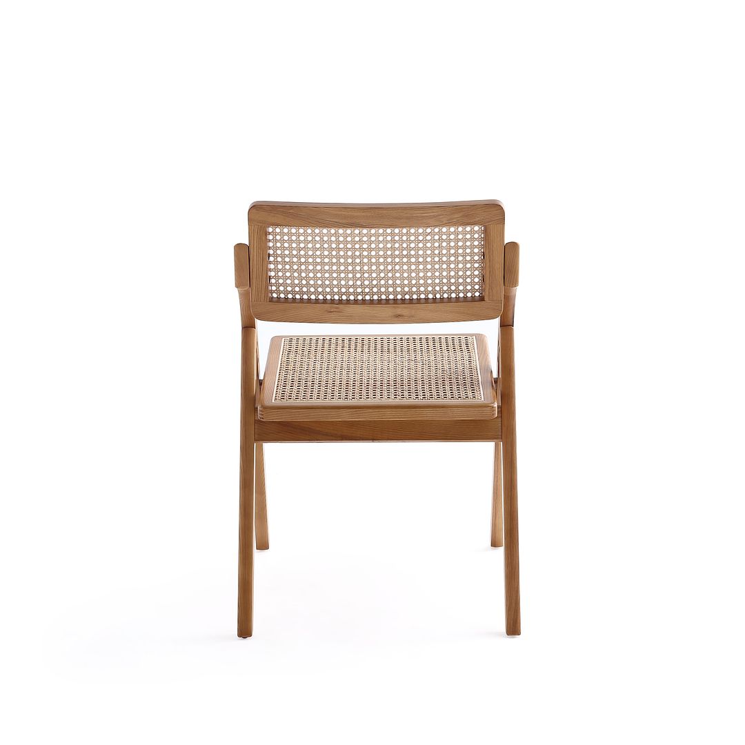 Manhattan Comfort Lambinet Nature Cane Folding Dining Chairs In A Set Of 4
