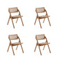Manhattan Comfort Lambinet Nature Cane Folding Dining Chairs In A Set Of 4