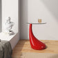 Manhattan Comfort Lava 20" Red Glass Top Accent Table