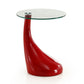 Manhattan Comfort Lava 20" Red Glass Top Accent Table