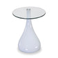 Manhattan Comfort Lava 20" White Glass Top Accent Table