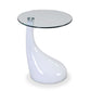 Manhattan Comfort Lava 20" White Glass Top Accent Table