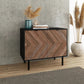 Manhattan Comfort Liam Black & Brown Wood Accent Cabinet With 2 Shelves