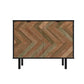 Manhattan Comfort Liam Black & Brown Wood Accent Cabinet With 2 Shelves