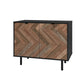Manhattan Comfort Liam Black & Brown Wood Accent Cabinet With 2 Shelves