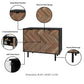 Manhattan Comfort Liam Black & Brown Wood Accent Cabinet With 2 Shelves