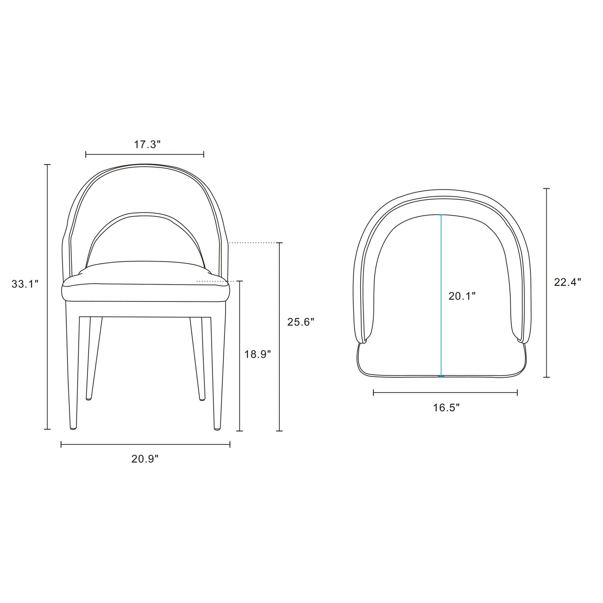 Manhattan Comfort Light Gray Modern Carrington Velvet Dining Armchair