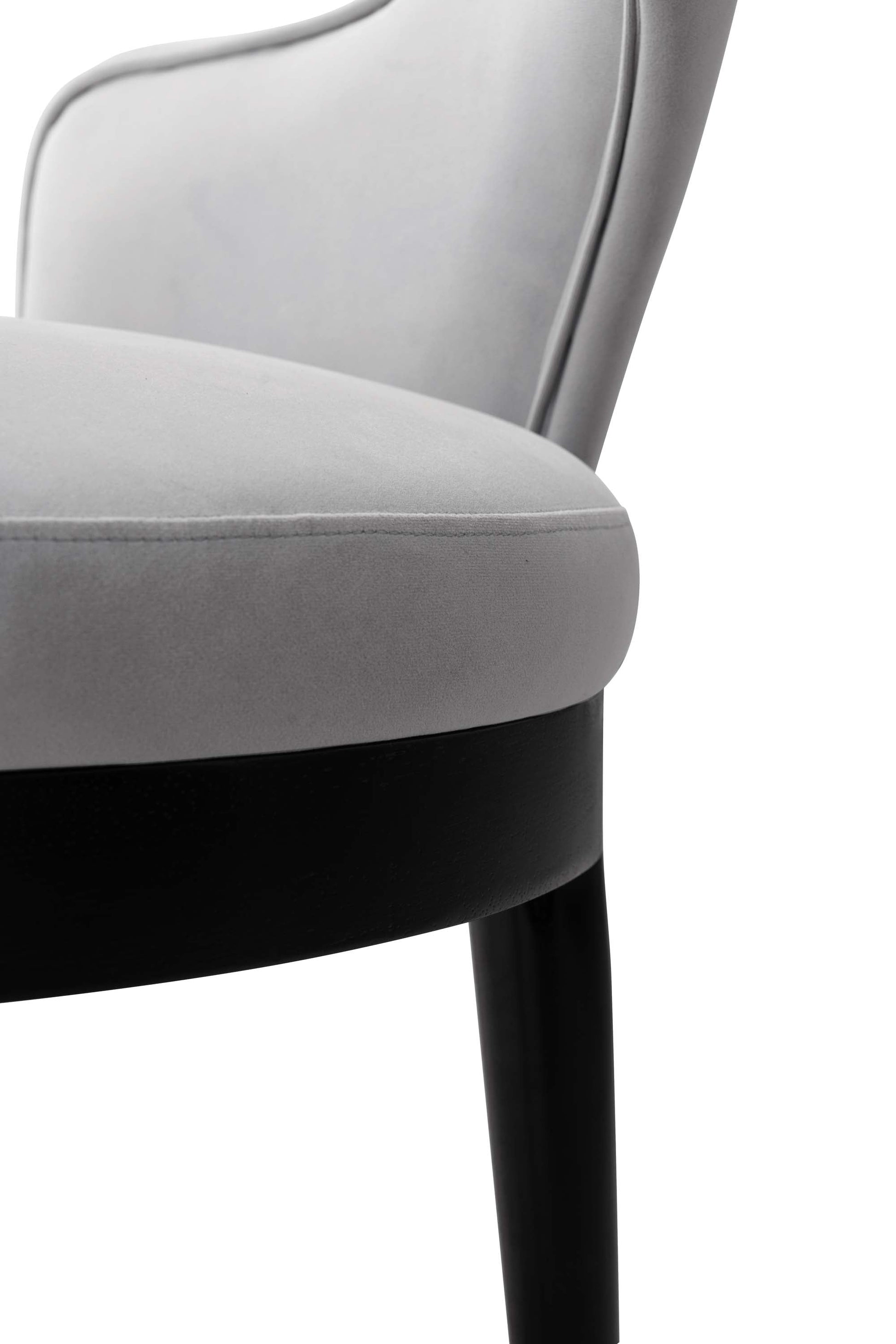 Manhattan Comfort Light Gray Modern Carrington Velvet Dining Armchair