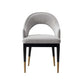 Manhattan Comfort Light Gray Modern Carrington Velvet Dining Armchair