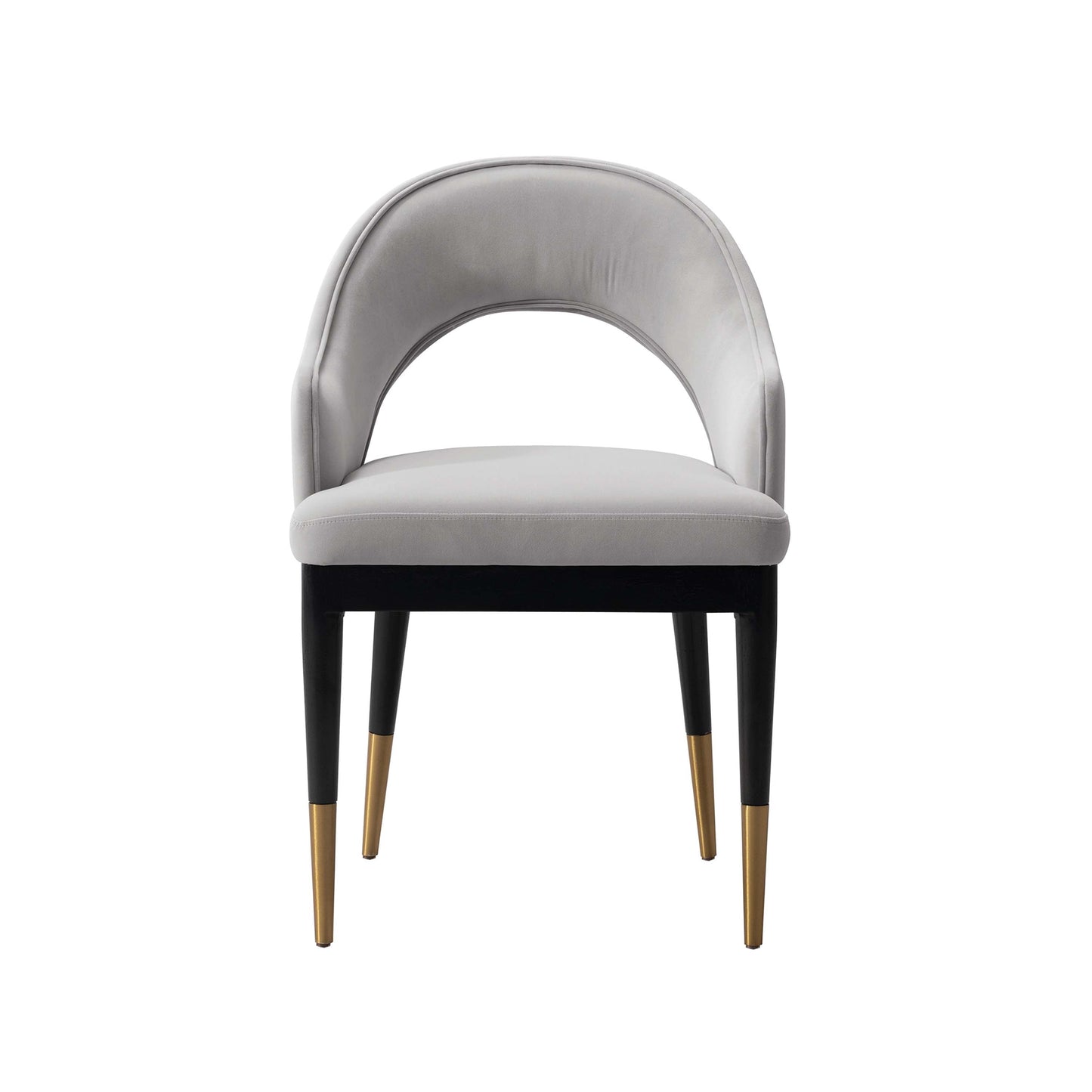 Manhattan Comfort Light Gray Modern Carrington Velvet Dining Armchair