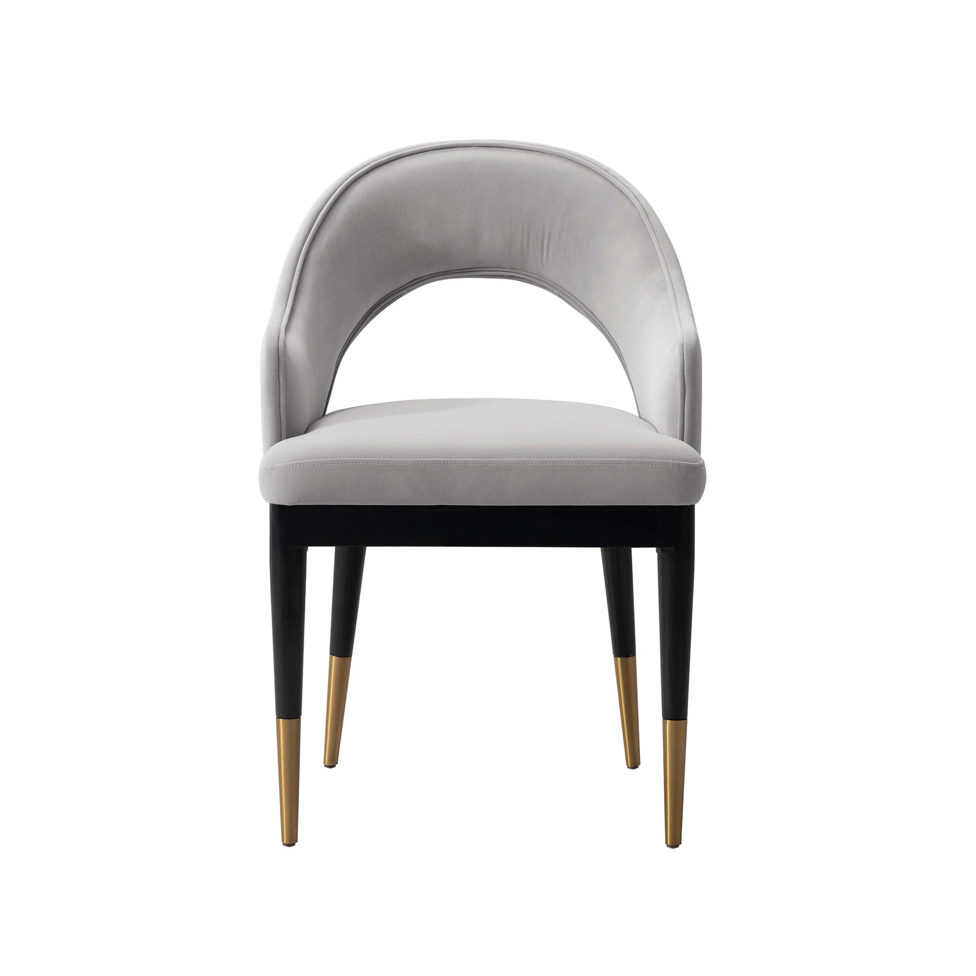 Manhattan Comfort Light Gray Modern Carrington Velvet Dining Armchair