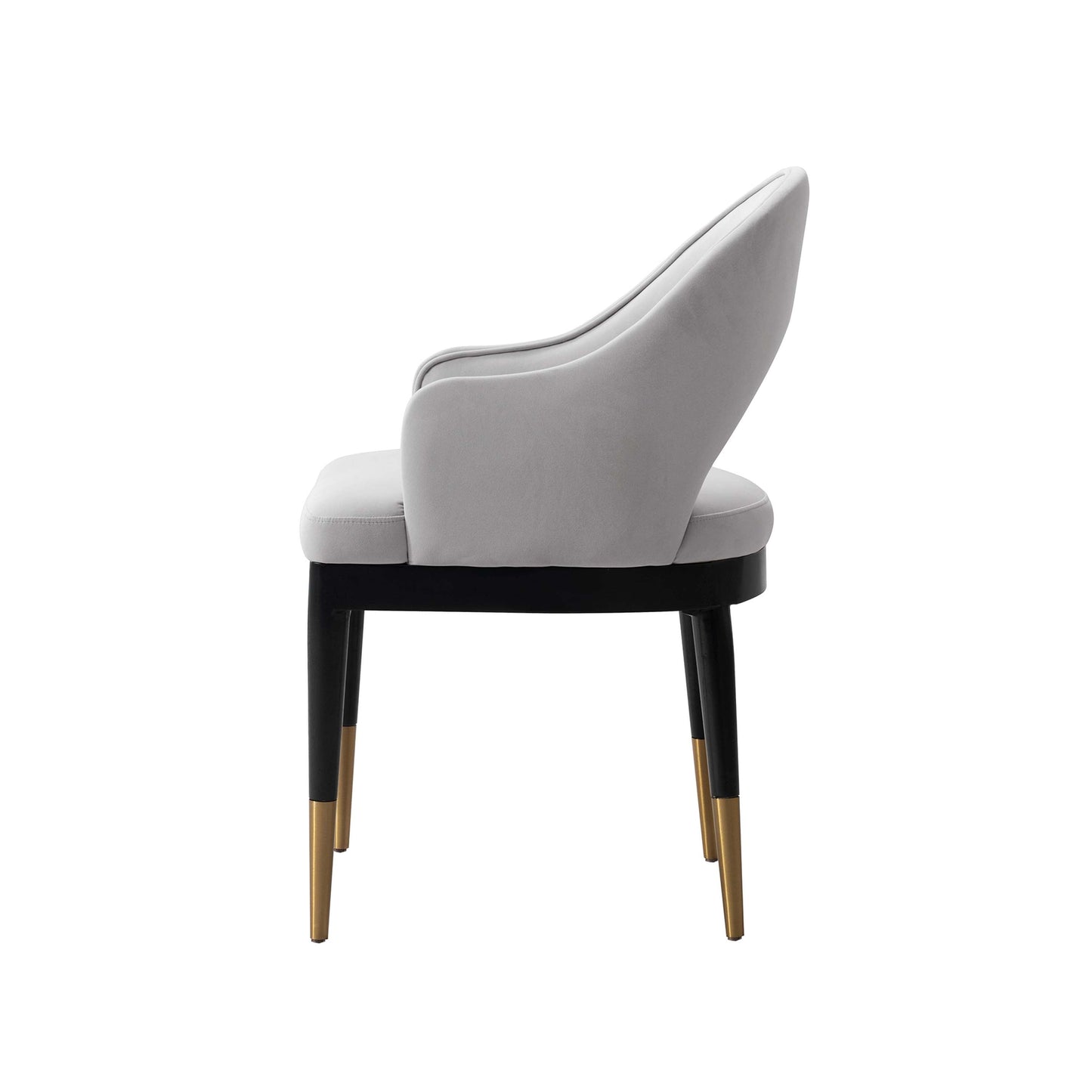Manhattan Comfort Light Gray Modern Carrington Velvet Dining Armchair