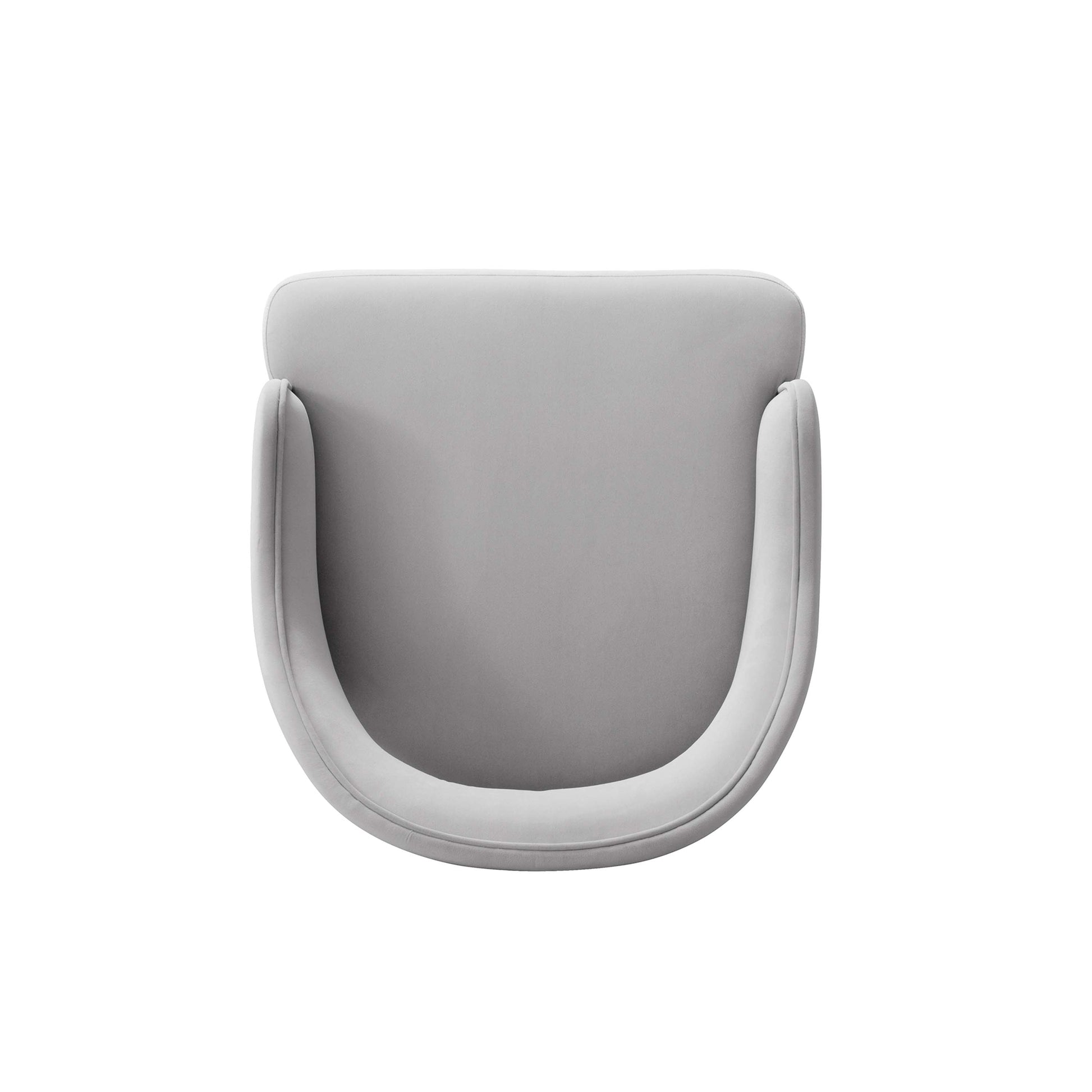 Manhattan Comfort Light Gray Modern Carrington Velvet Dining Armchair