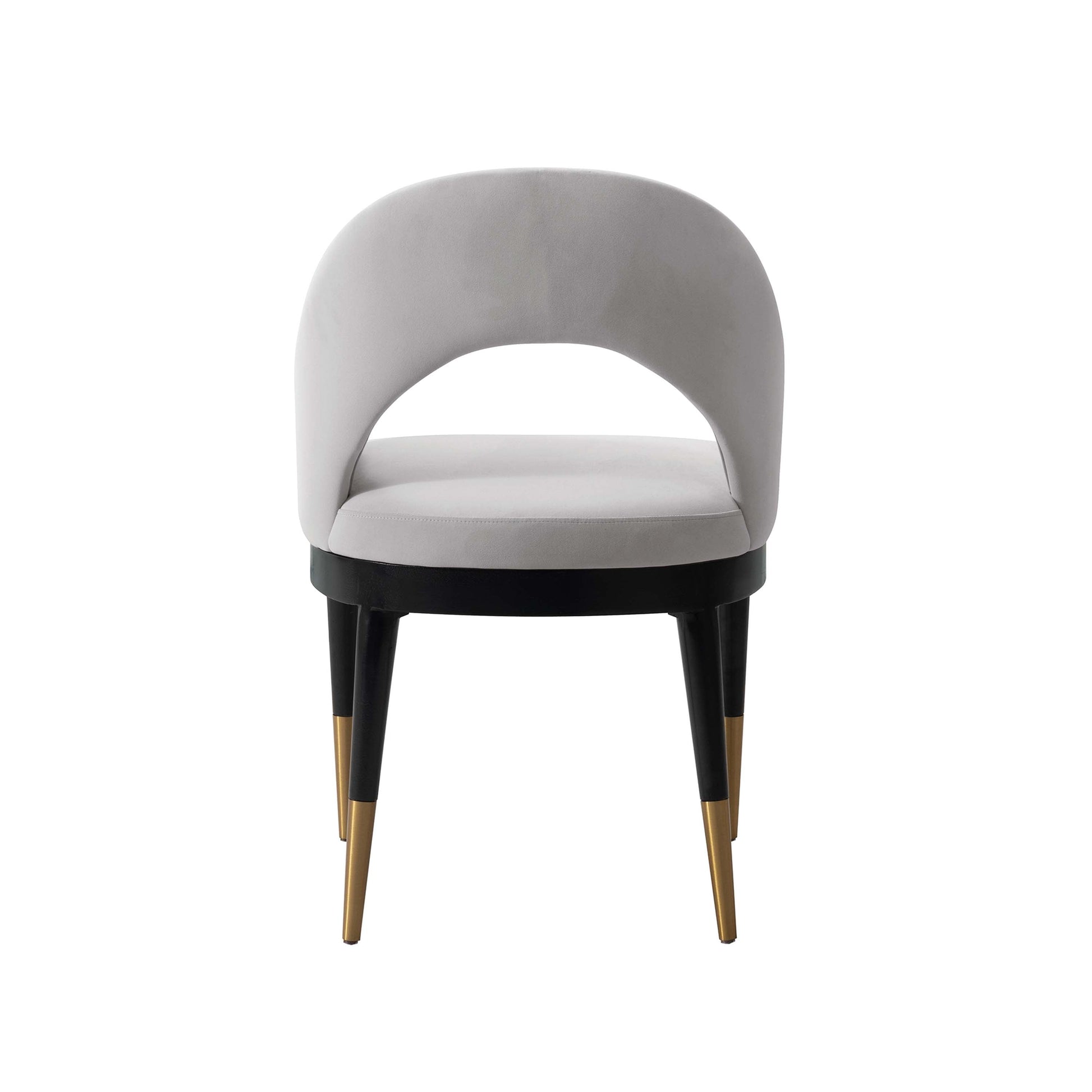 Manhattan Comfort Light Gray Modern Carrington Velvet Dining Armchair In A Set Of 2