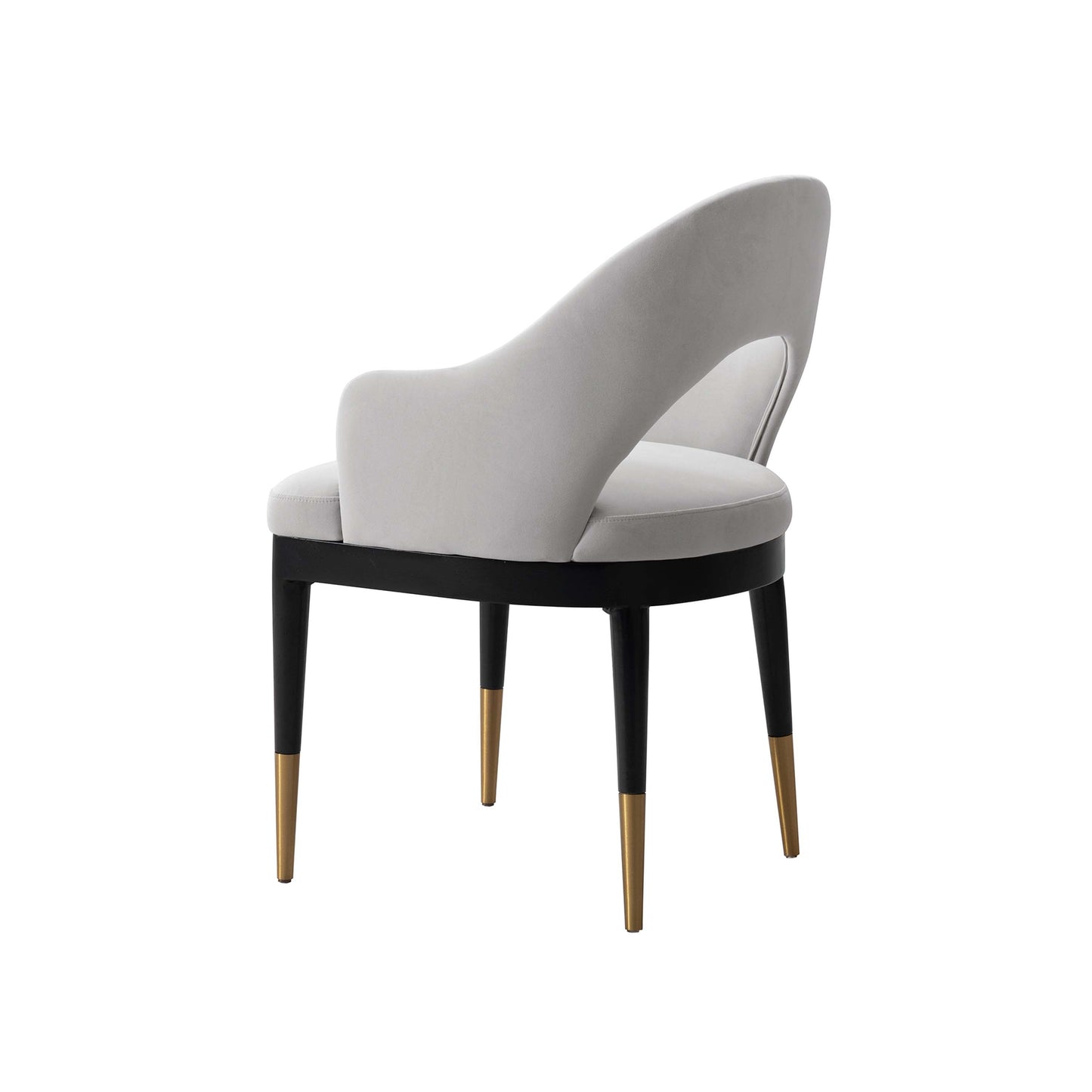 Manhattan Comfort Light Gray Modern Carrington Velvet Dining Armchair In A Set Of 2