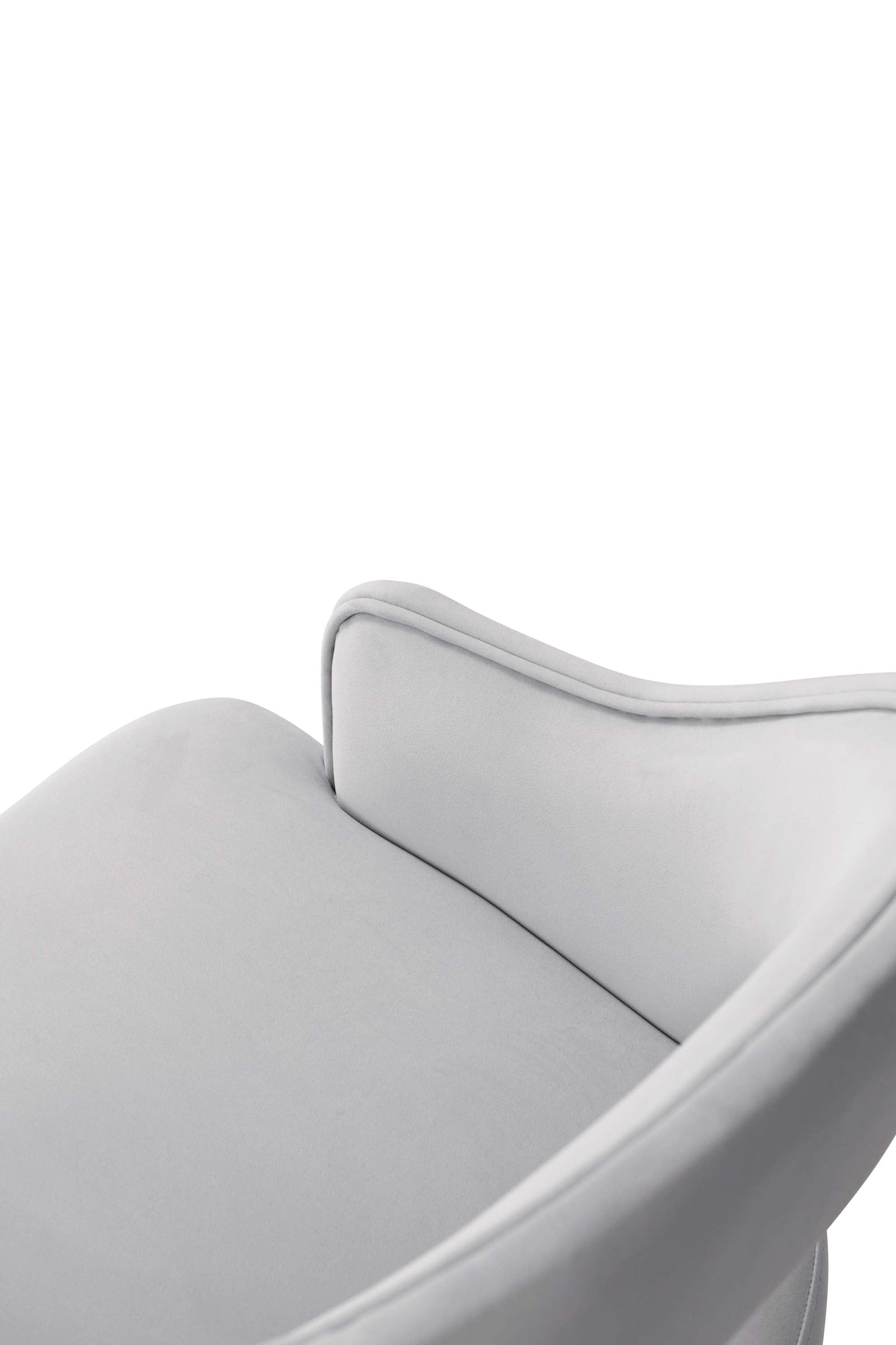 Manhattan Comfort Light Gray Modern Carrington Velvet Dining Armchair In A Set Of 2