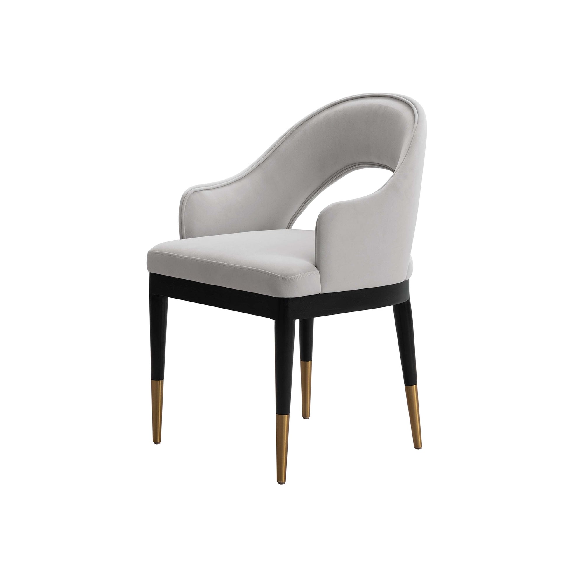 Manhattan Comfort Light Gray Modern Carrington Velvet Dining Armchair