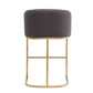 Manhattan Comfort Louvre 40"H Gray & Black Stainless Steel Barstool