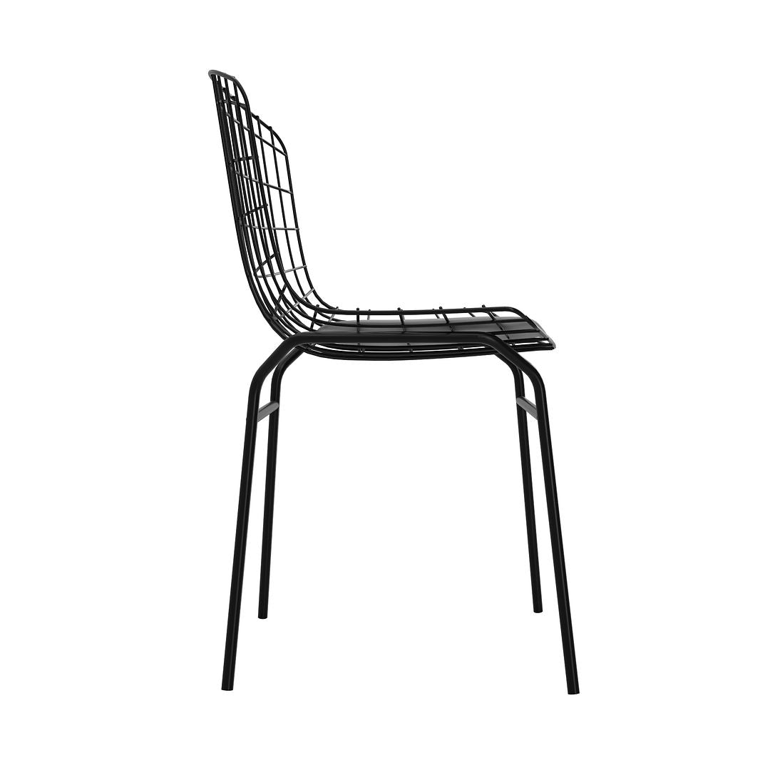 Manhattan Comfort Madeline 2-Piece Chair With Seat Cushion In Black