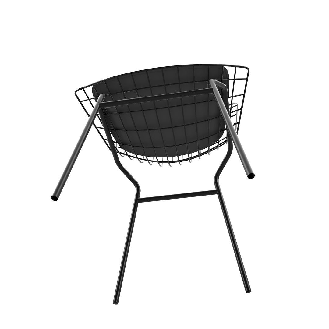 Manhattan Comfort Madeline 2-Piece Chair With Seat Cushion In Black