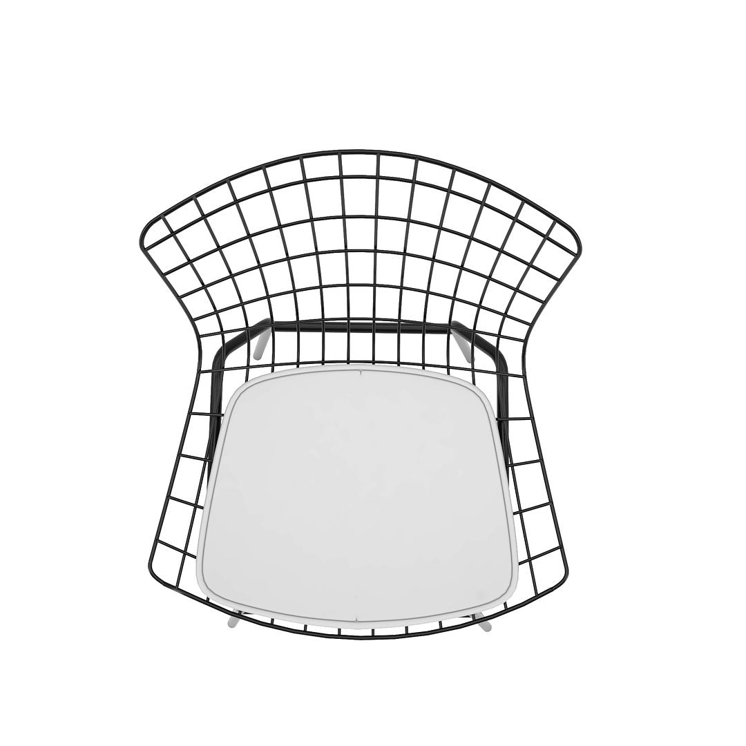 Manhattan Comfort Madeline 2-Piece Chair With Seat Cushion In Black & White