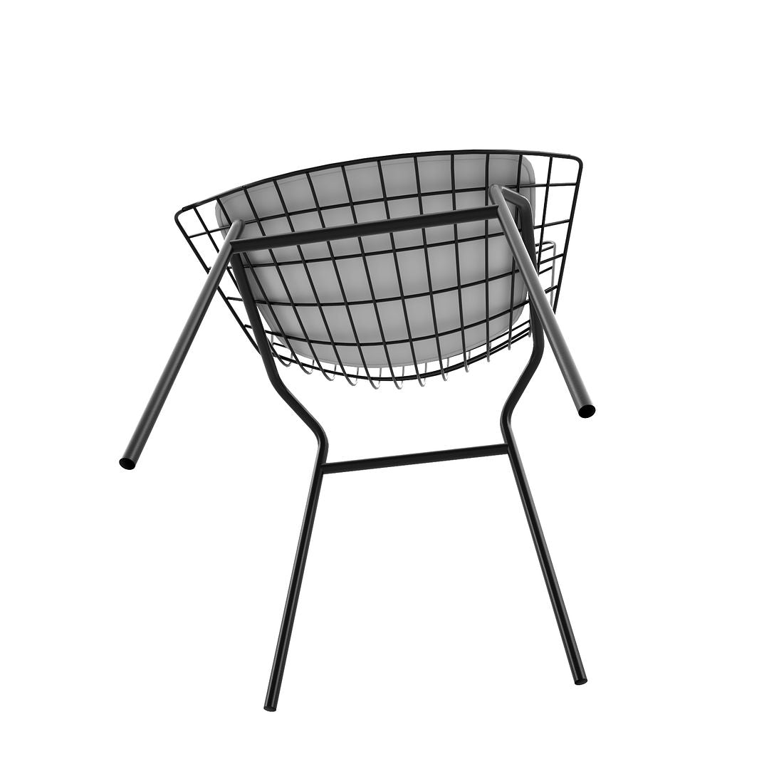 Manhattan Comfort Madeline 2-Piece Chair With Seat Cushion In Black & White