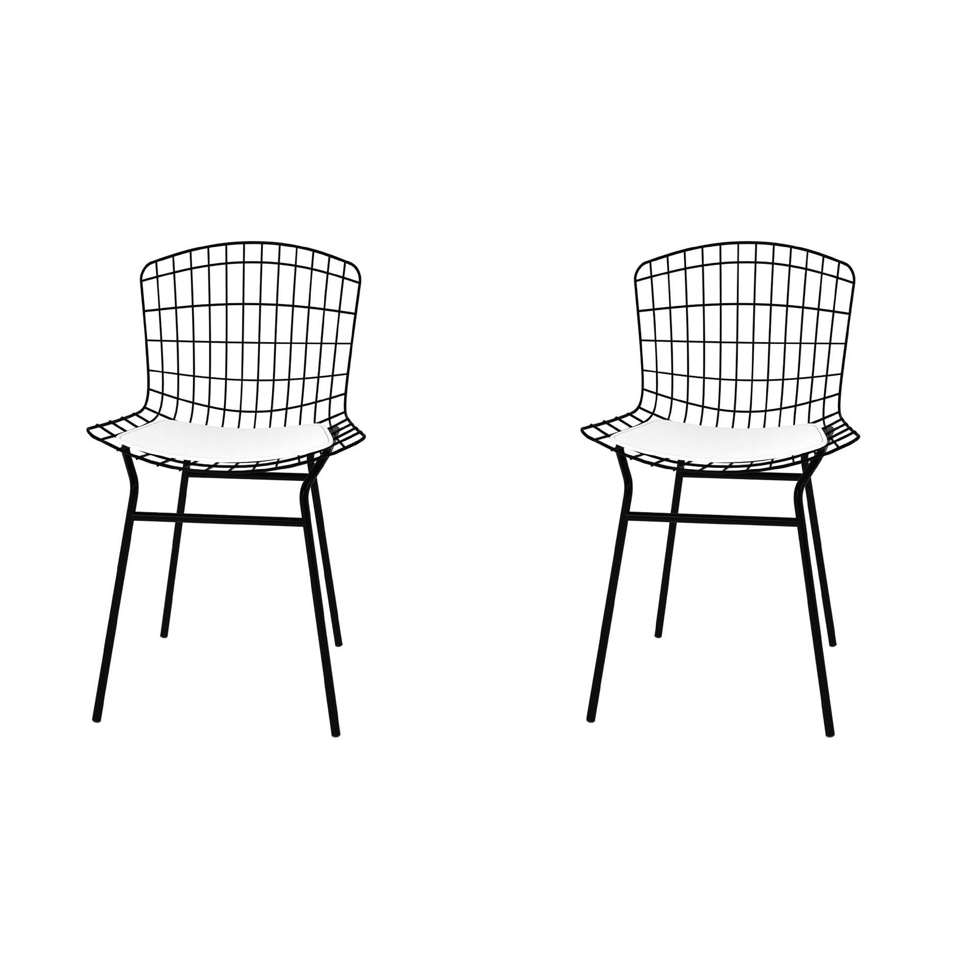 Manhattan Comfort Madeline 2-Piece Chair With Seat Cushion In Black & White