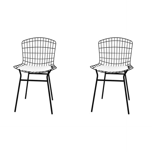 Manhattan Comfort Madeline 2-Piece Chair With Seat Cushion In Black & White