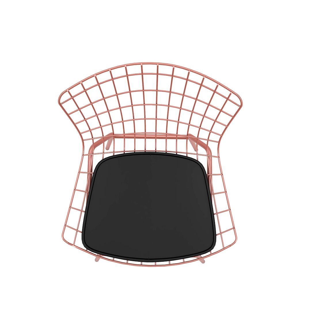 Manhattan Comfort Madeline 2-Piece Chair With Seat Cushion In Rose Pink Gold & Black