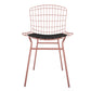 Manhattan Comfort Madeline 2-Piece Chair With Seat Cushion In Rose Pink Gold & Black