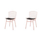 Manhattan Comfort Madeline 2-Piece Chair With Seat Cushion In Rose Pink Gold & Black