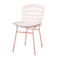 Manhattan Comfort Madeline 2-Piece Chair With Seat Cushion In Rose Pink Gold & White