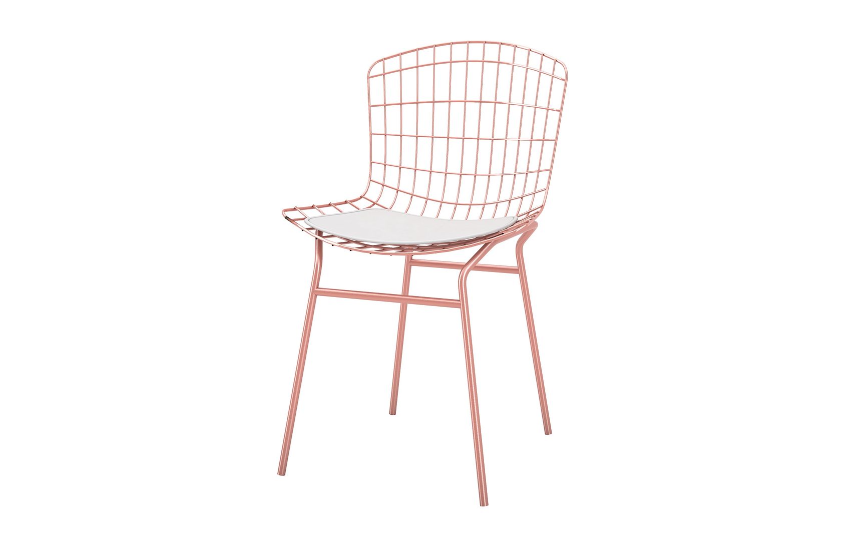 Manhattan Comfort Madeline 2-Piece Chair With Seat Cushion In Rose Pink Gold & White