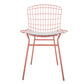 Manhattan Comfort Madeline 2-Piece Chair With Seat Cushion In Rose Pink Gold & White