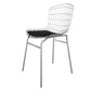 Manhattan Comfort Madeline 2-Piece Metal Chair With Seat Cushion In Silver & Black