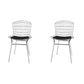 Manhattan Comfort Madeline 2-Piece Metal Chair With Seat Cushion In Silver & Black