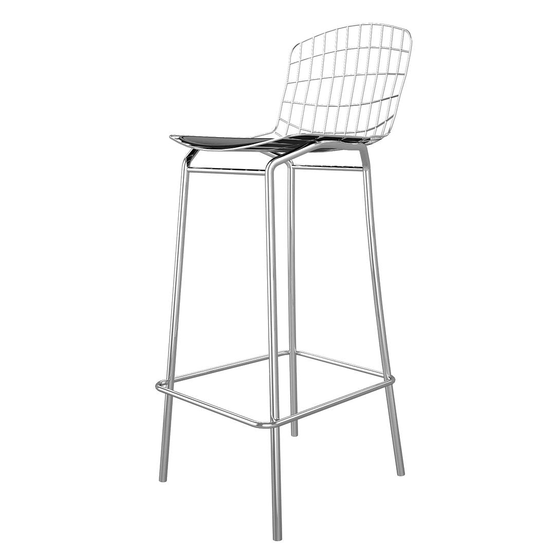 Manhattan Comfort Madeline 42" Barstool In Silver & Black