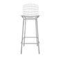 Manhattan Comfort Madeline 42" Barstool In Silver & White