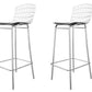 Manhattan Comfort Madeline 42" Barstool Set Of 2 In Silver & Black