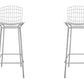 Manhattan Comfort Madeline 42" Barstool Set Of 2 In Silver & White