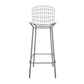 Manhattan Comfort Madeline 42" Barstool Set Of 2 With Seat Cushion In Charcoal Gray & White