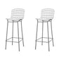 Manhattan Comfort Madeline 42" Barstool Set Of 2 With Seat Cushion In Charcoal Gray & White