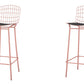 Manhattan Comfort Madeline 42" Barstool Set Of 2 With Seat Cushion In Rose Pink Gold & Black