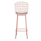 Manhattan Comfort Madeline 42" Barstool Set Of 2 With Seat Cushion In Rose Pink Gold & White